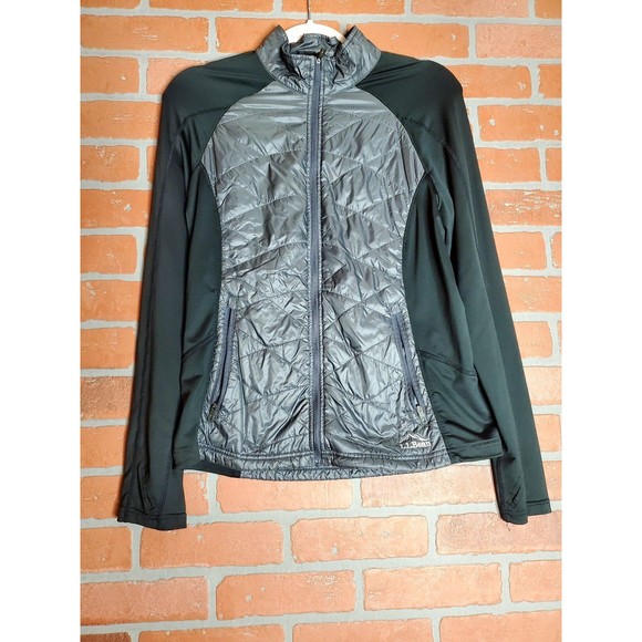 LL Bean Black Gray Wind Breaker Jacket Womens Size M - Picture 1 of 8